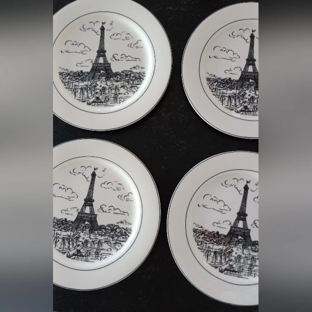 MIKASA ULTIMA + HK 14 " PARISIAN SCENE" SALAD/DESSERT PLATES - Picture 2 of 3